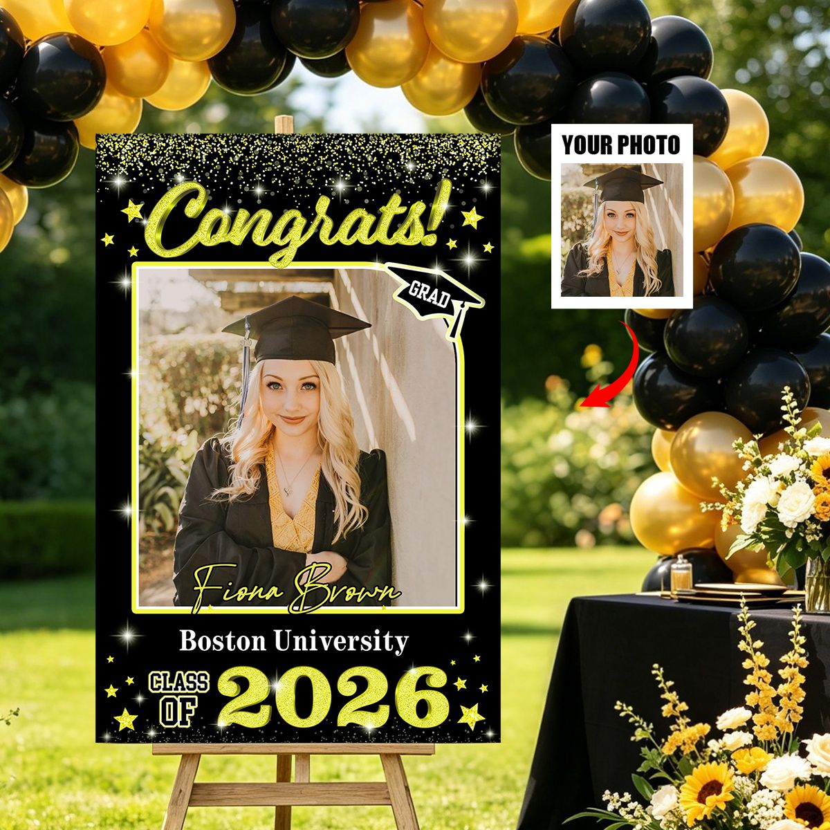 Personalized Custom Photo Class of 2026 Welcome Sign Congrat Grad Gift, Graduation Decorations