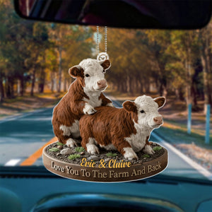 Personalized naughty cow couple acrylic ornament gift for couple