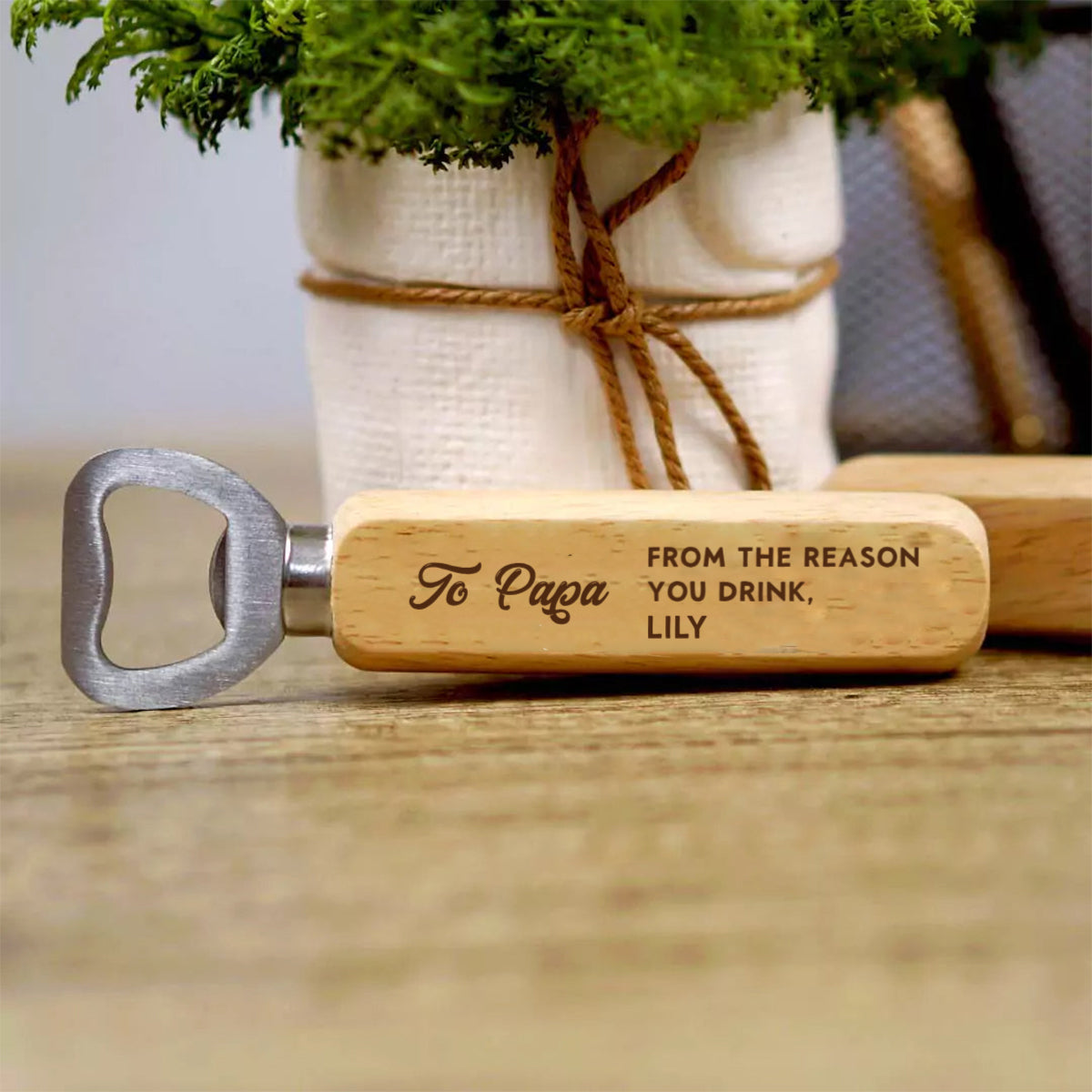 From The Reasons You Drink - Personalized Wooden Bottle Opener Gift For Dad, Grandpa, Father's Day
