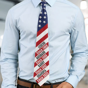 Legend Husband Daddy Grandpa - Personalized Tie Gift For Family