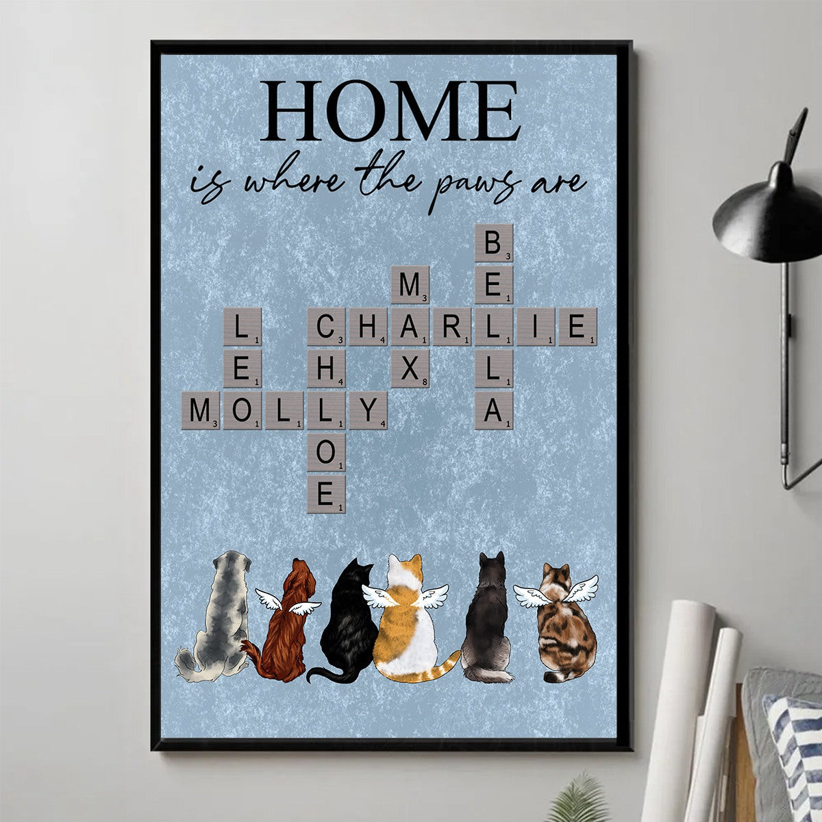Home Is Where The Paws Are - Personalized Crossword Puzzle Canvas Dog Lover Gifts