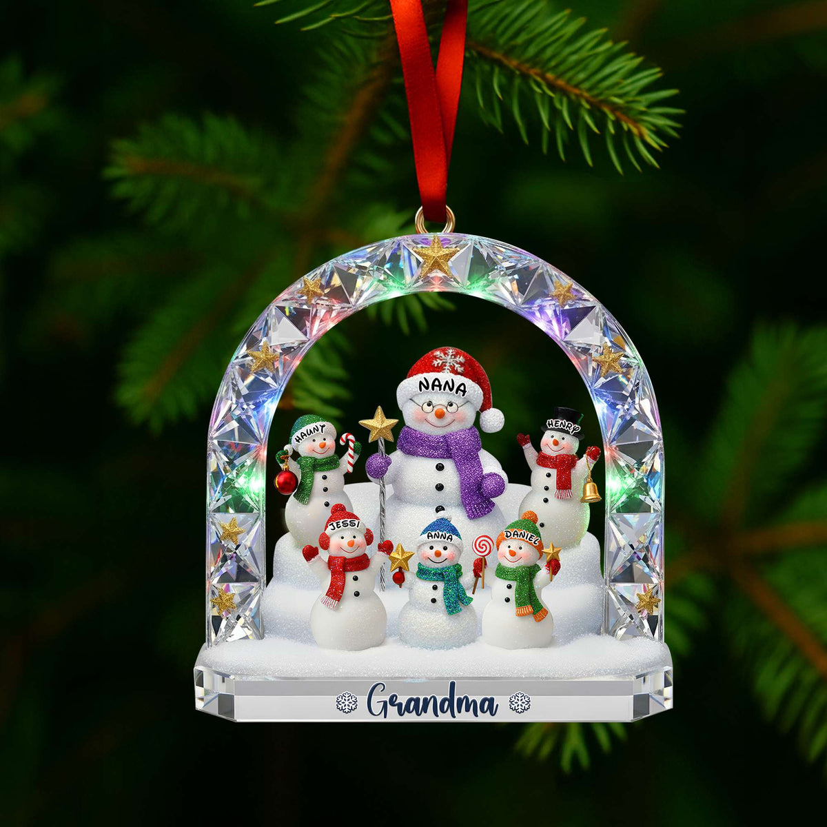 Grandma’s Snowman Family Ornament Personalized Christmas Gift For Grandma