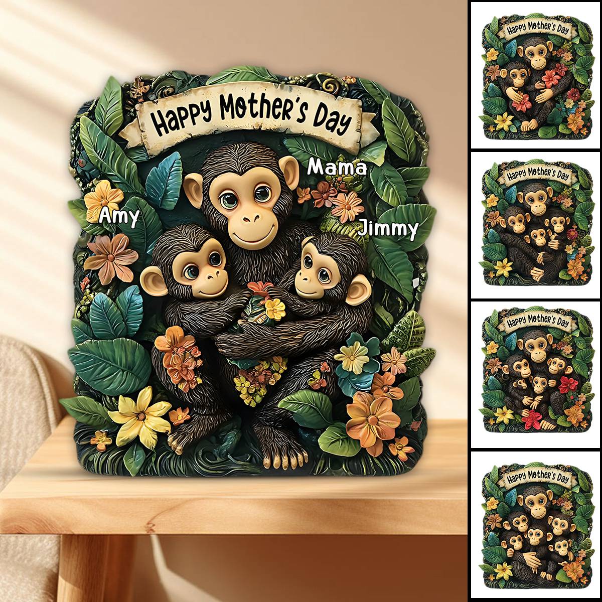 Mother of Little Monkeys - Personalized Acrylic Plaque For Mother's Day Gift
