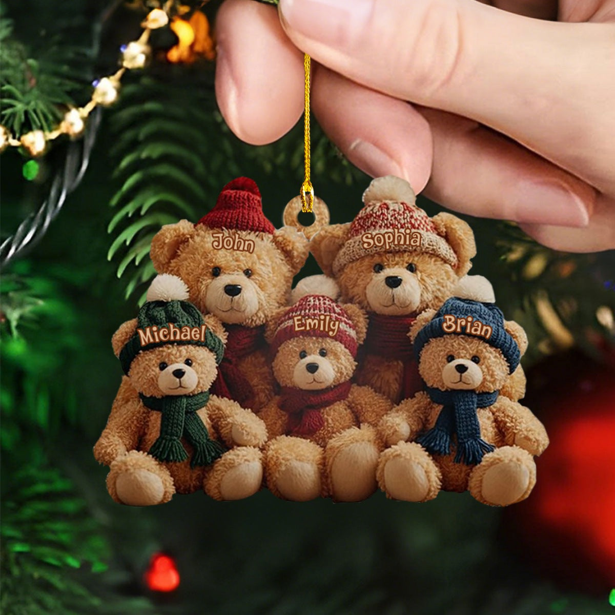 This Is Us Bear Family - Personalized Custom Shaped Acrylic Ornament