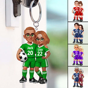 Soccer Couple I'll Always Be Your Biggest Fan Custom Action Figure - Personalized Acrylic Keychain