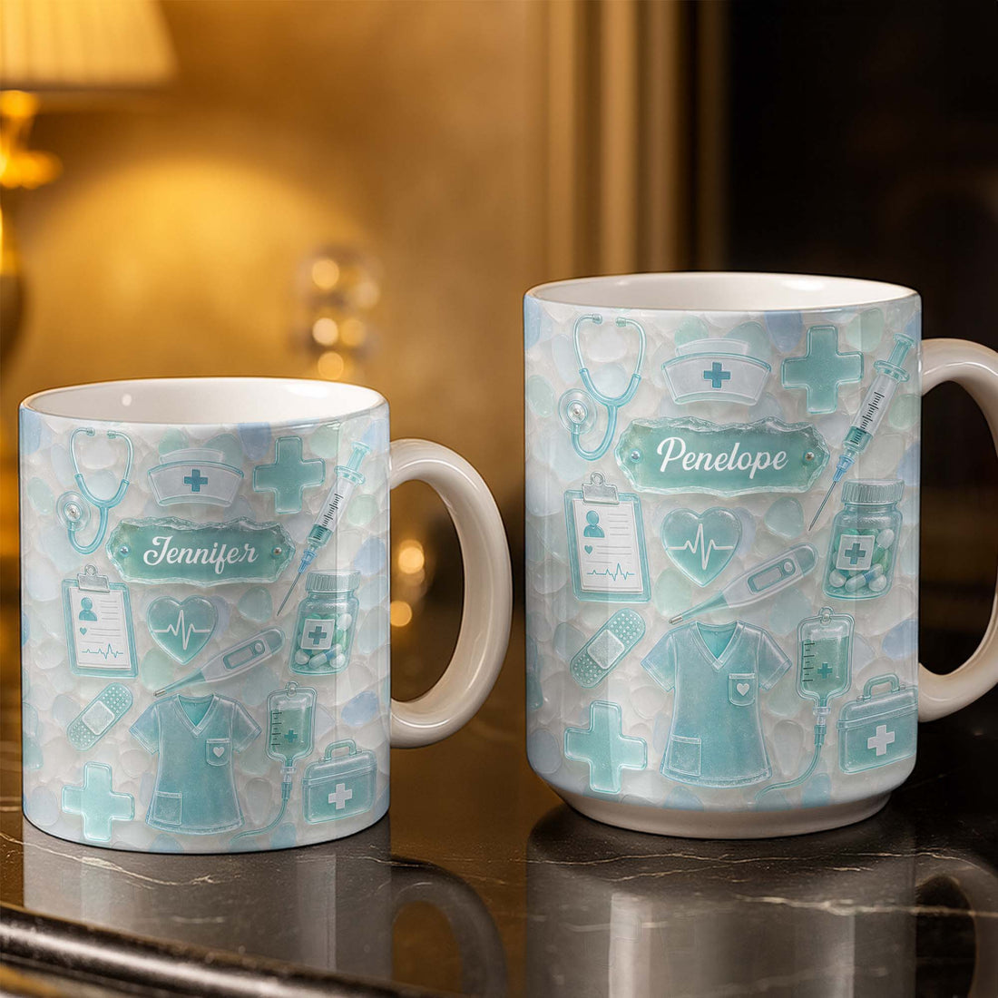 "Dedicated Nurse" Sea Glass – Personalized Mug | Gift For Nurse Lovers