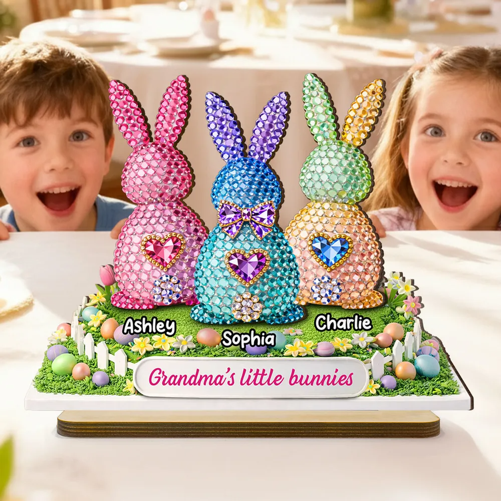 Grandma's Little Bunnies Easter - Personalized Wooden Plaque