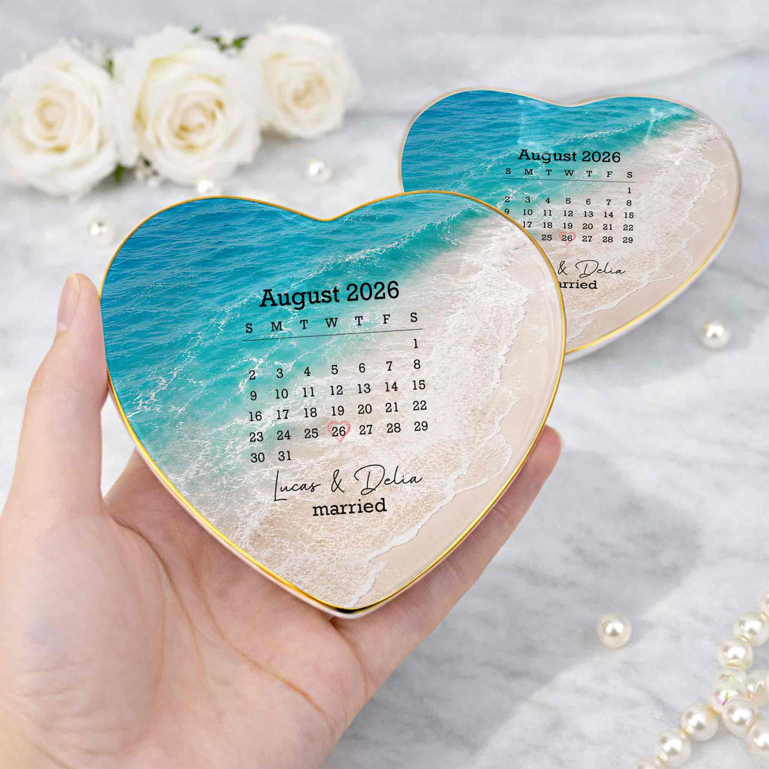 Personalized "Married" Jewelry Dish – Gift For Couples