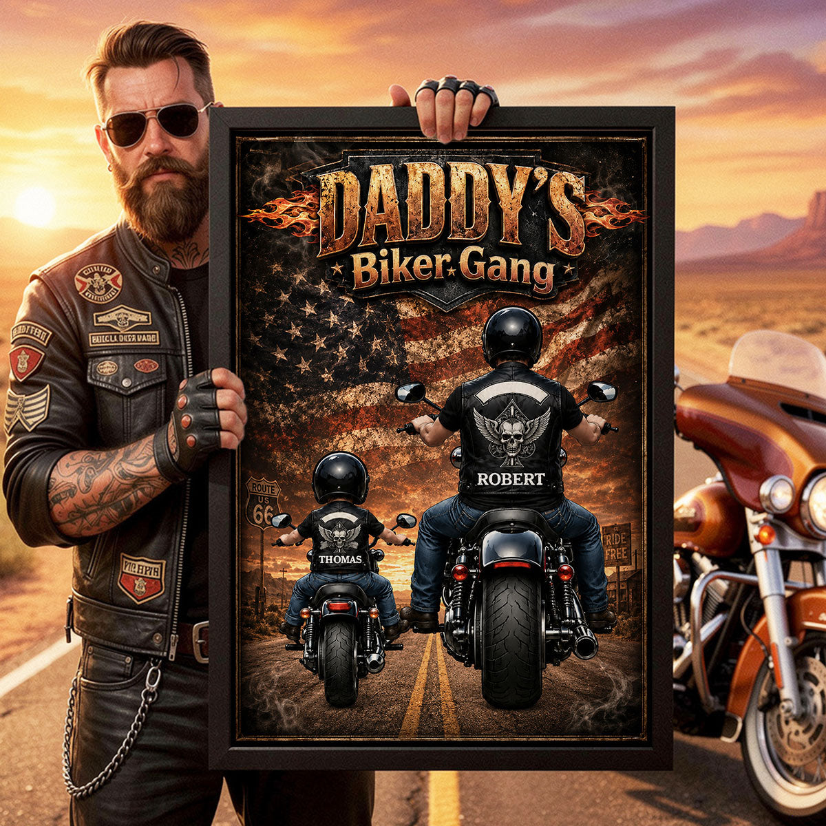 Personalized "Daddy's Biker Gang" Poster – Father's Day Gift For Dad & Husband
