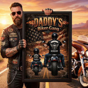 Personalized "Daddy's Biker Gang" Poster – Father's Day Gift For Dad & Husband