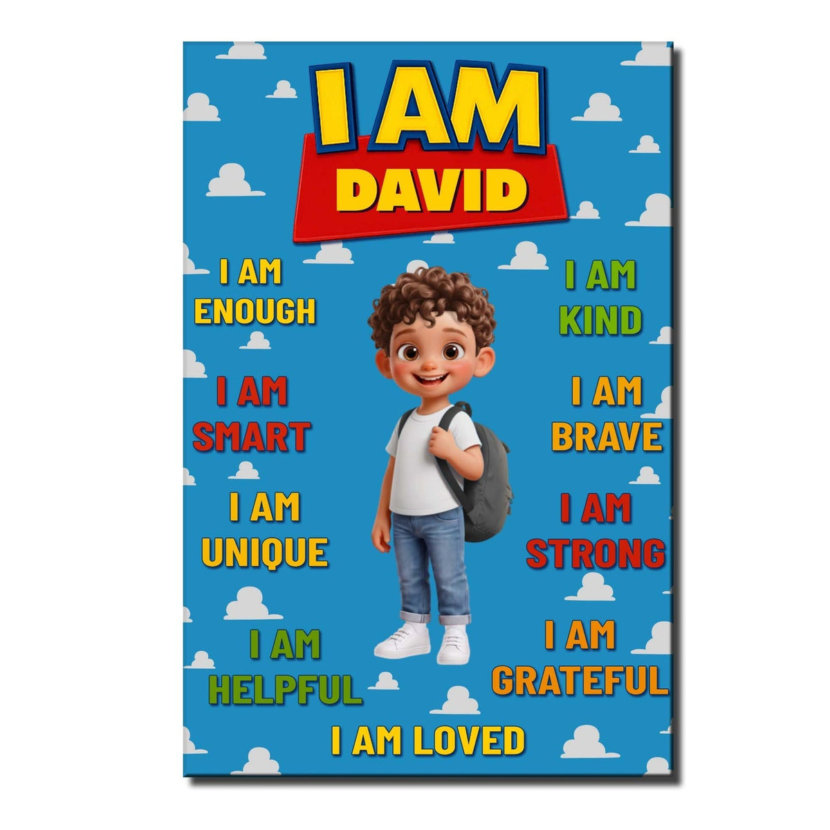 Personalized "I Am Enough" Affirmations Poster – Gift For Kids & Grandkids