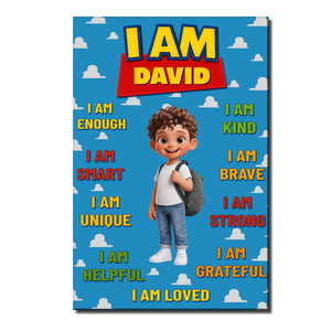 Personalized "I Am Enough" Affirmations Poster – Gift For Kids & Grandkids