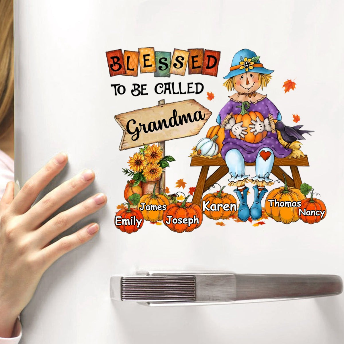 Personalized Gift For Grandma Blessed To Be Called Grandma Fall Decal
