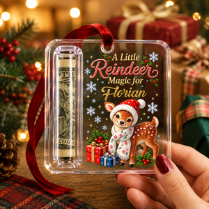 Custom Name Christmas Money Holder Acrylic Ornament – Personalized Holiday Keepsake For Family & Kids