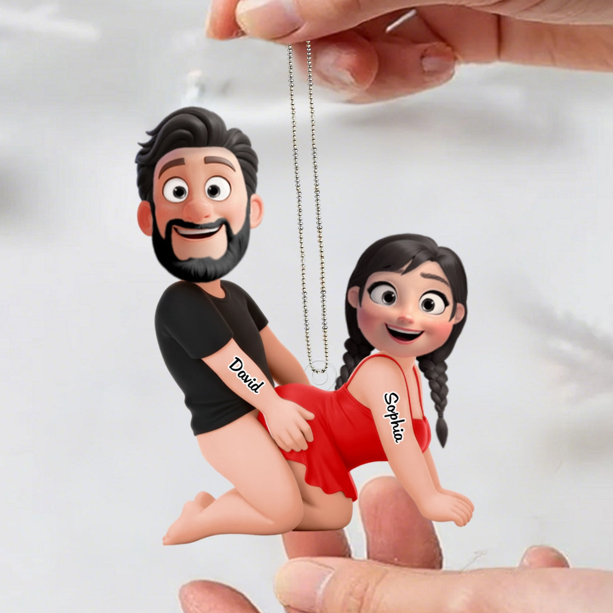 Naughty Personalized Couple Acrylic Ornament - Gifts For Couple