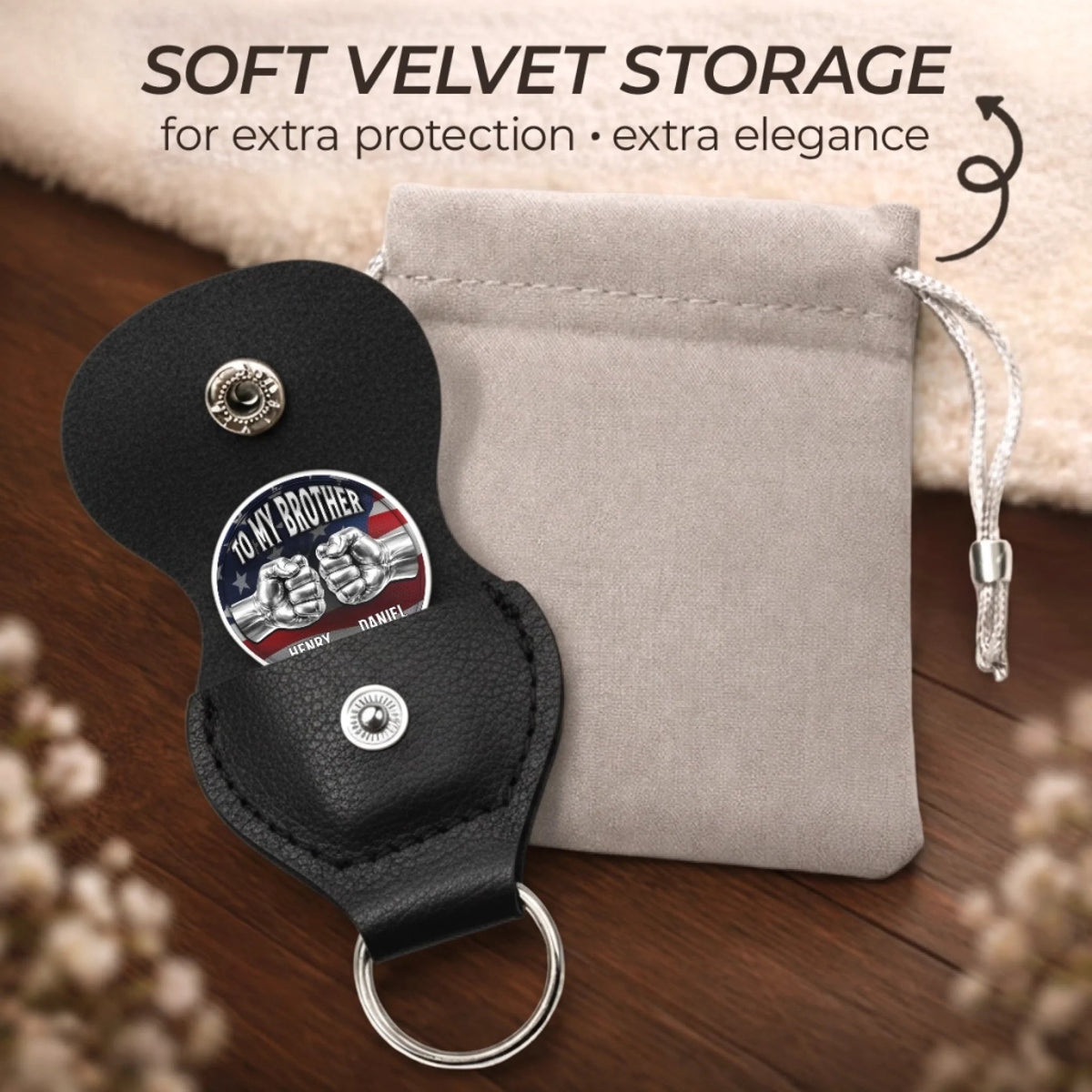 Custom Pocket Hug - Personalized America 250th Anniversary Gifts For Brother
