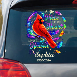 Memorial Gift For Loss Of Loved One – Personalized Cardinal Decal "Forever Loved – My Guardian Angel"