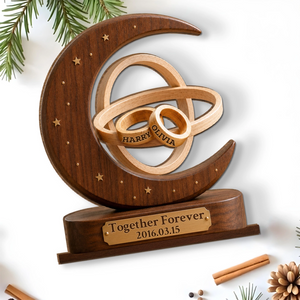 "Together Forever" Couple – Personalized Wood Plaque With Flat Base | Gift For Couples