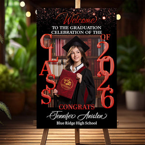 Personalized Graduation Welcome Sign Canvas - Custom Photo Welcome Sign Canvas - Graduation Gifts