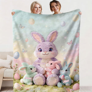 Snuggle Up with Nana Bunny – Personalized Easter Blanket for Grandma