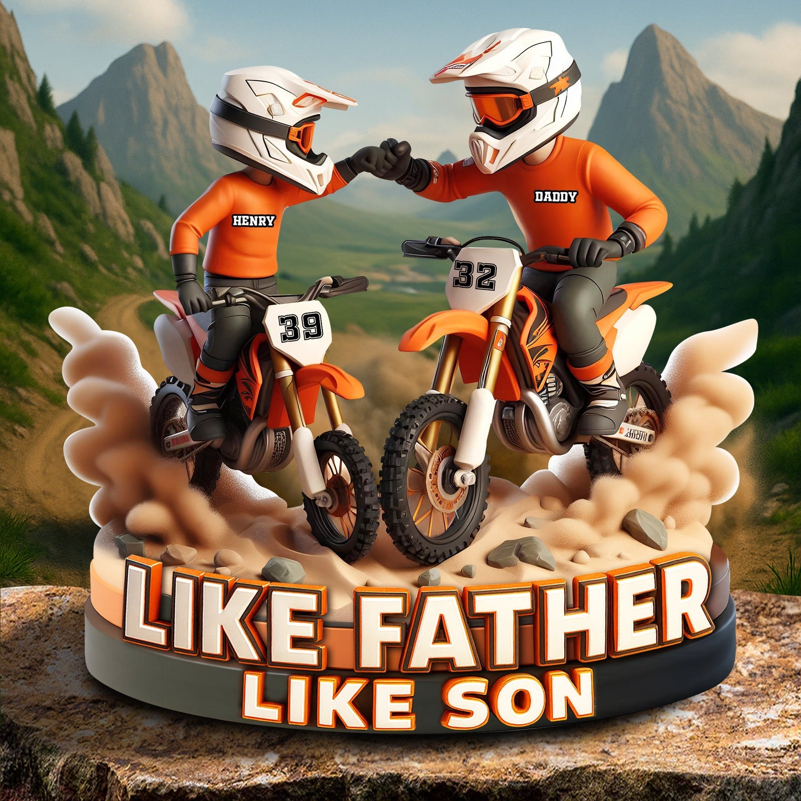 Dirt Bike Dad Plaque - Personalized Father Custom Acrylic Plaque Gifts For Dad