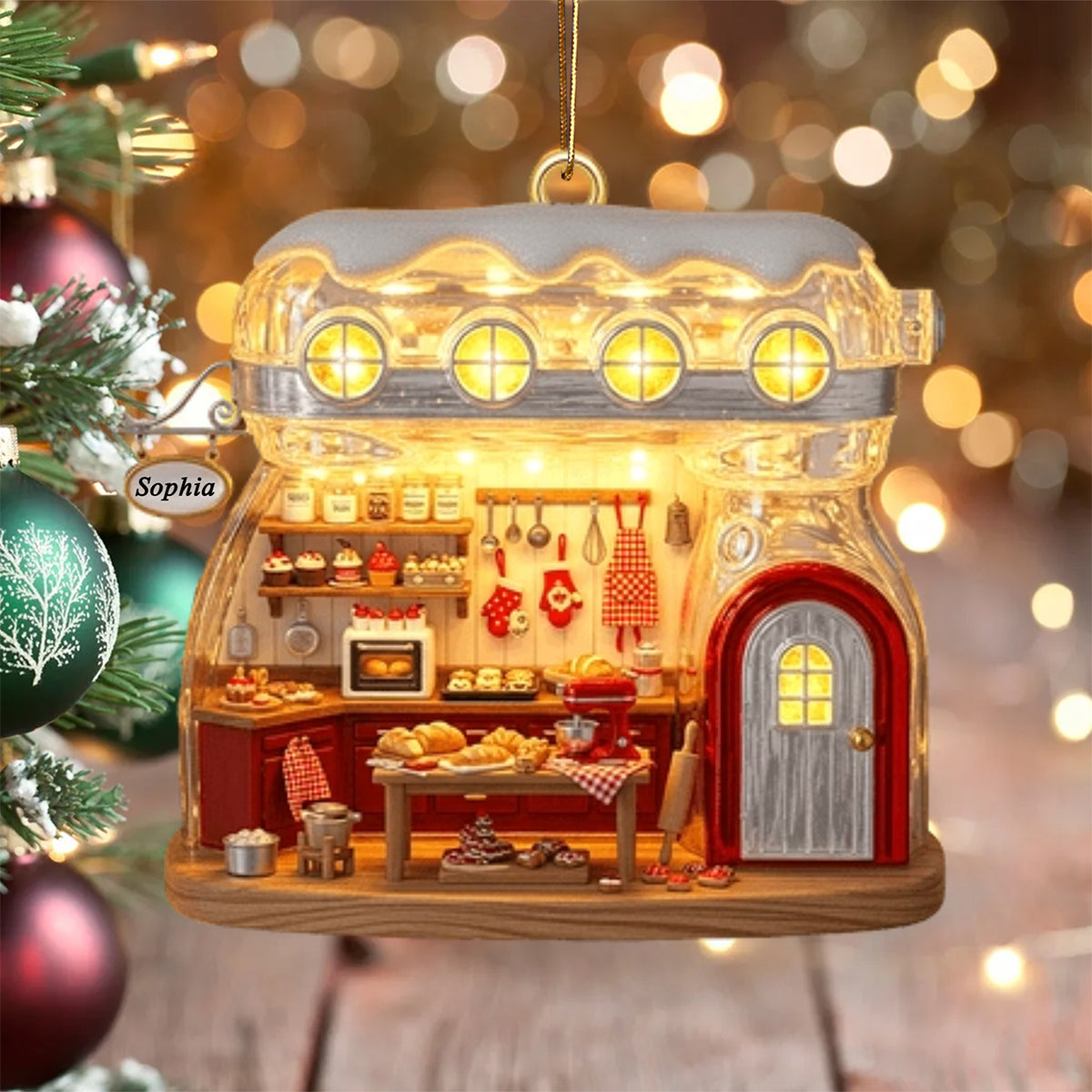 Baking Mixer Cozy House Personalized Baking Ornament