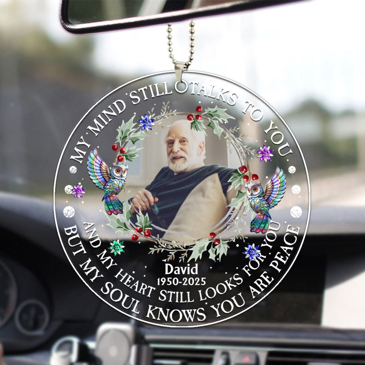 Custom Photo My Mind Still Talks To You - Personalized Circle Acrylic Ornament