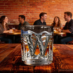 Alphabet Initial For Whiskey Lovers - Personalized Whiskey Glass