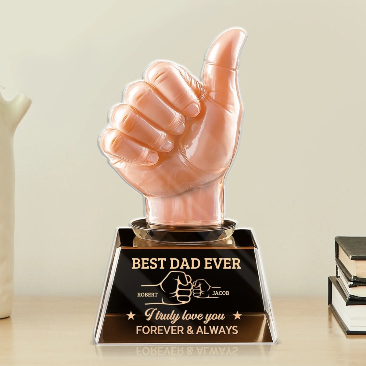 Dad Of The Year, Every Year - Family Personalized  Custom Shaped Acrylic Plaque