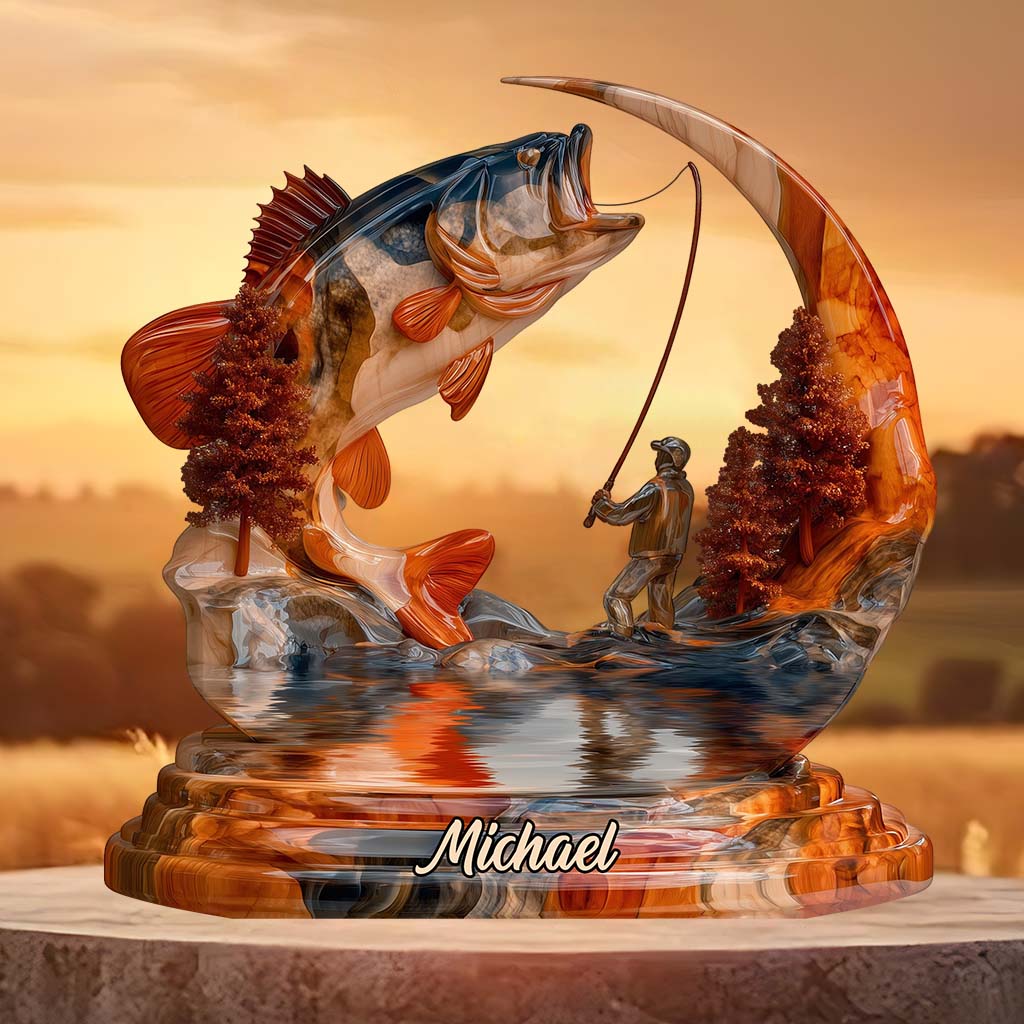 Forever Fishing Memory - Personalized Fishing Custom Shaped Acrylic Plaque