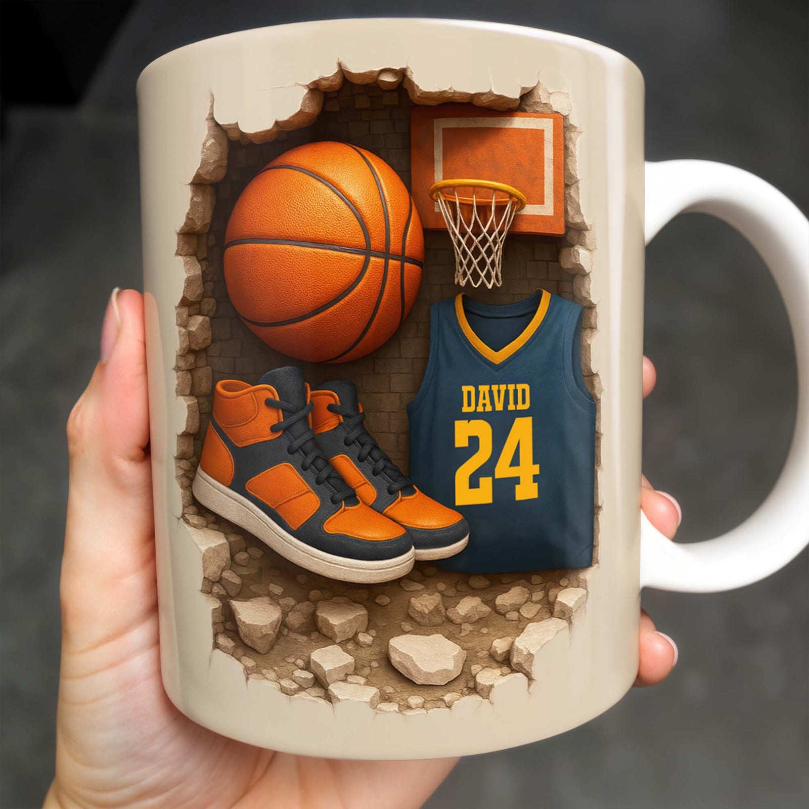 Sneakers And Jersey, Personalized Custom Coffee Mug, Gift For Basketball Players