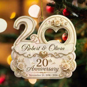 "Mr & Mrs" Personalized Wedding Anniversary Acrylic Ornament – Christmas Keepsake Gift For Couples