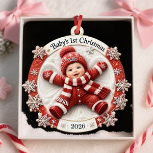 Custom First Christmas Acrylic Ornament - Personalized Christmas Baby Shower, Gender Reveal Gifts For New Moms, New Dads, New Parents - Little Miracle Big Love