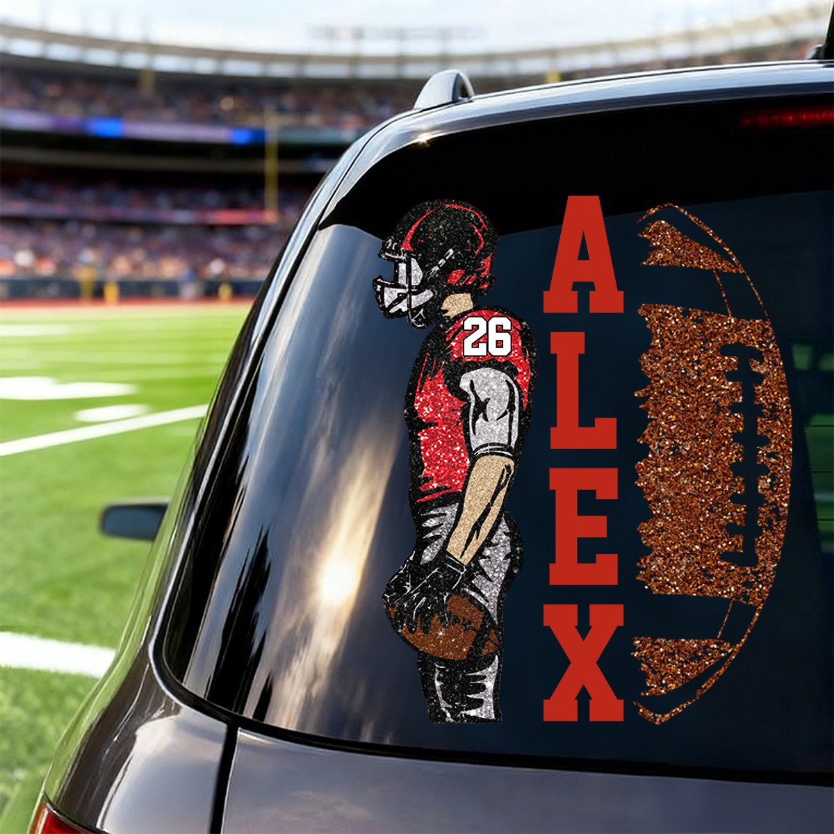 Matching Football Player - Personalized Football Decals Football Game Day