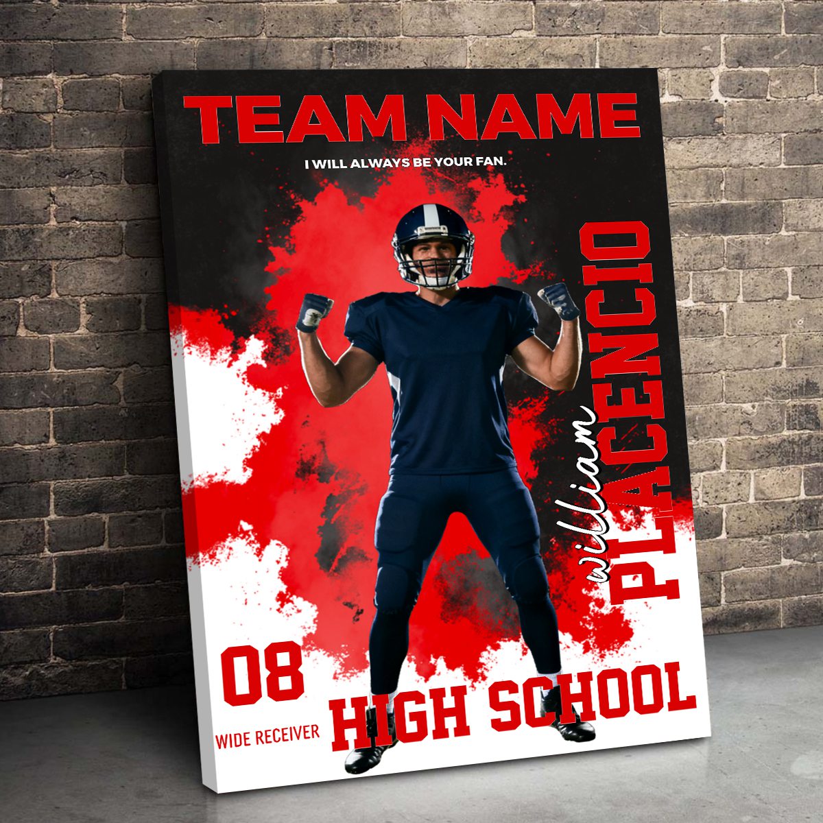 Custom Photo Personalize Poster Canvas Gift For Football Lover Football Family