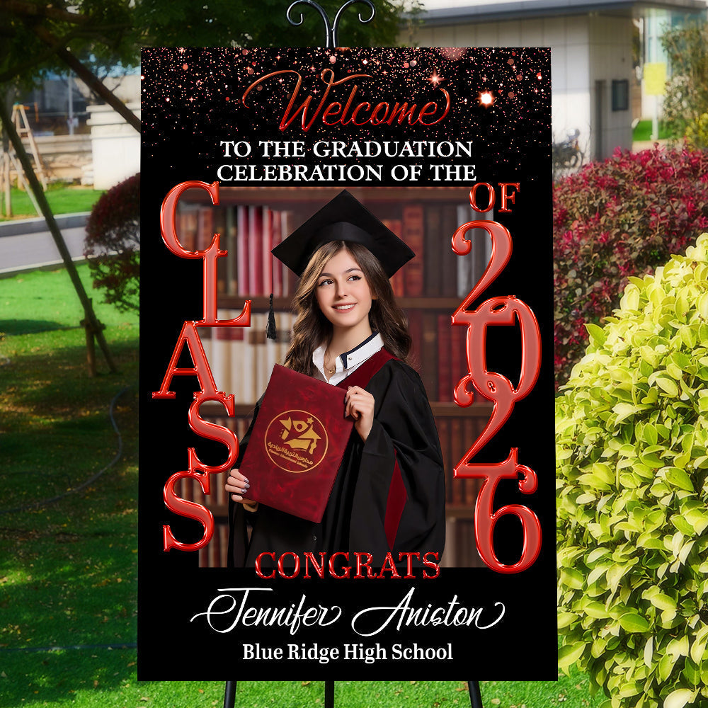 Personalized Graduation Welcome Sign Canvas - Custom Photo Welcome Sign Canvas - Graduation Gifts