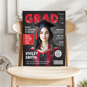 Personalized Graduation Magazine Cover Canvas , Personalized Graduation Gifts for Him or Her