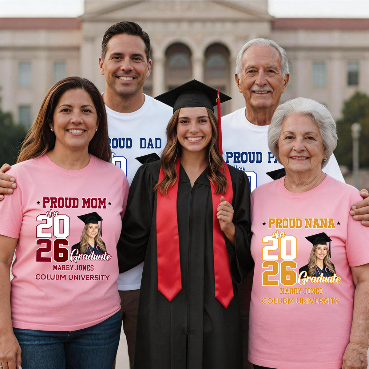Proud Mom Of A Graduate 2026 - Personalized Custom Shirt