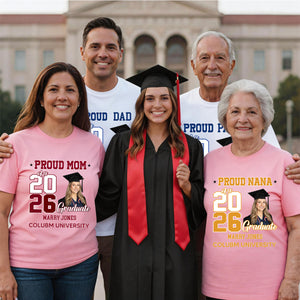 Proud Mom Of A Graduate 2026 - Personalized Custom Shirt