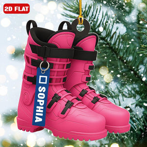 Custom Name Ski Boots Christmas Ornament Personalized Christmas Gift For Skiing Lovers