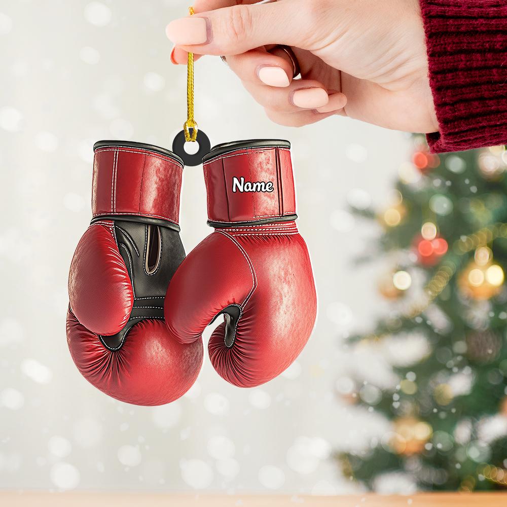 Personalized Boxing Gloves Ornament, Boxing Christmas Ornament Gift