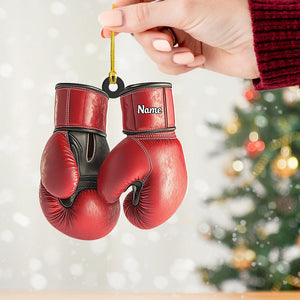Personalized Boxing Gloves Ornament, Boxing Christmas Ornament Gift