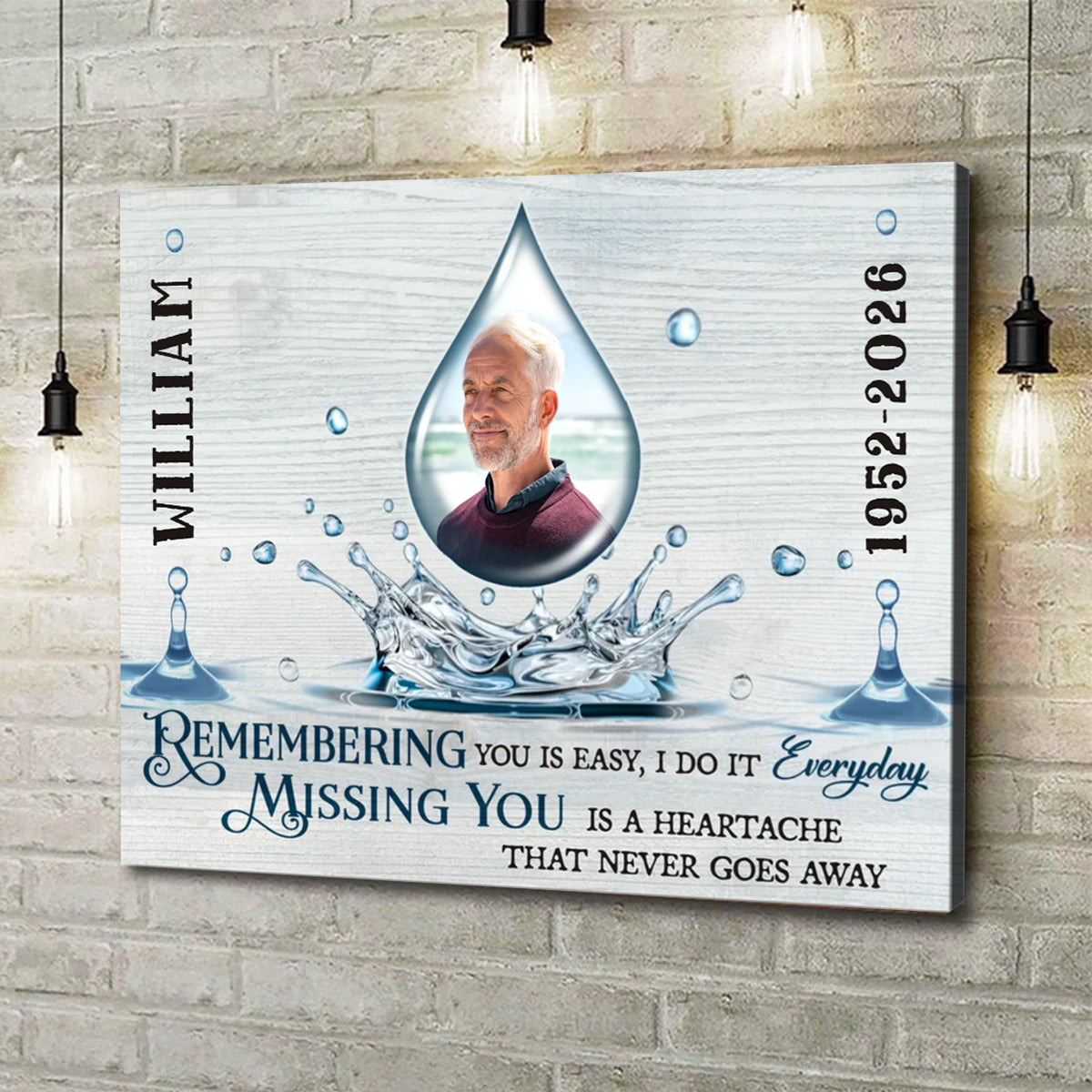 REMEMBERING and MISSING Memorial Gift Personalized Canvas Poster