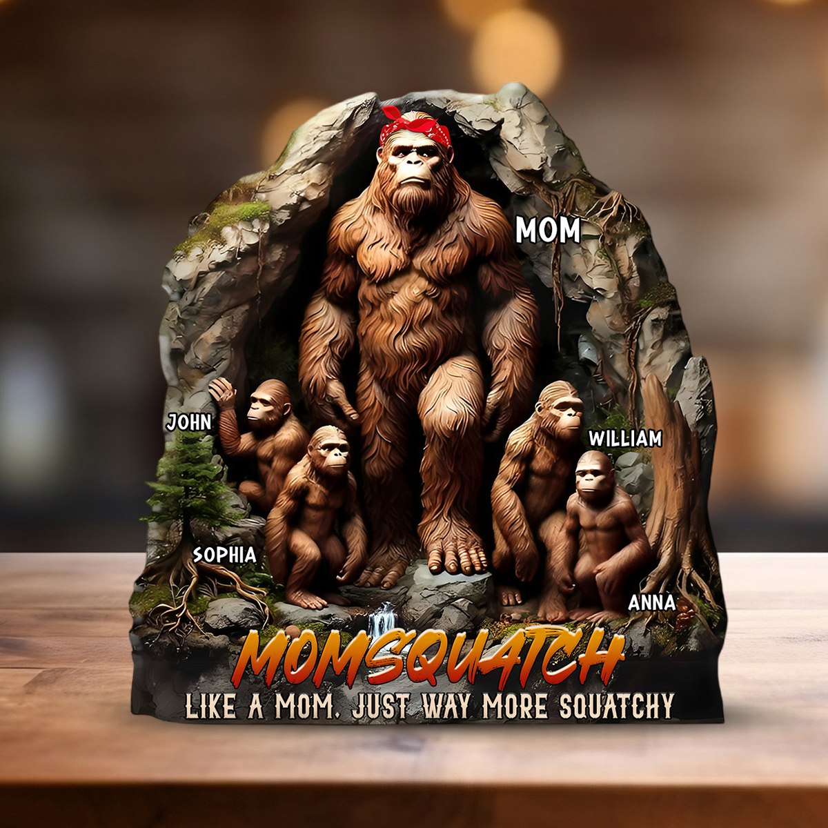 Funny 'Momsquatch' Plaque - Custom Gift for Mom with Sass & Love