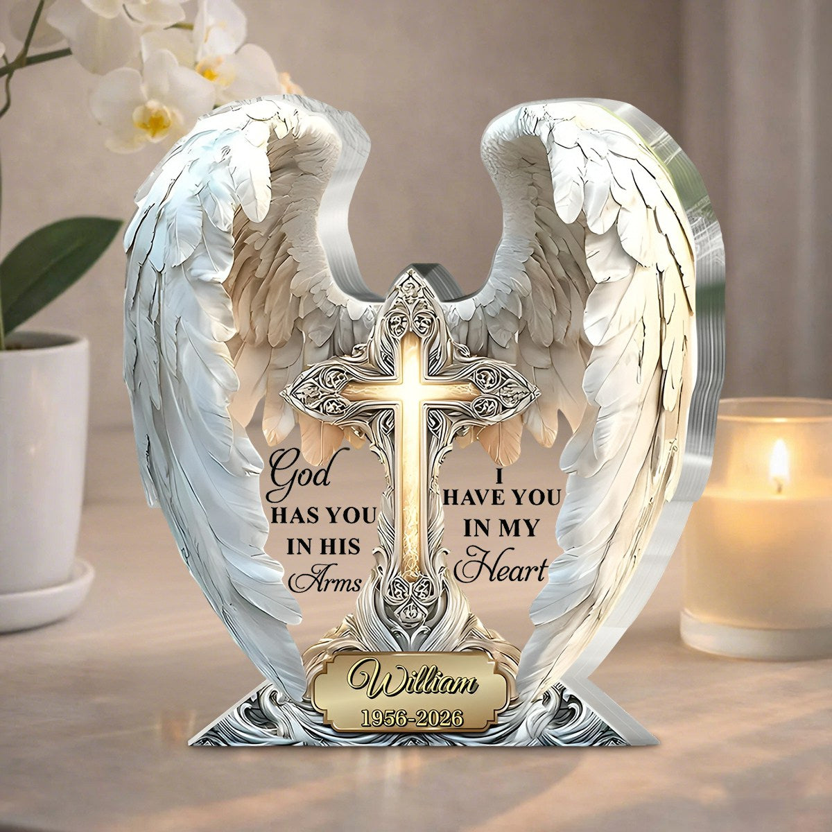 You're Always in My Heart – Personalized Custom Shaped Memorial Acrylic Plaque