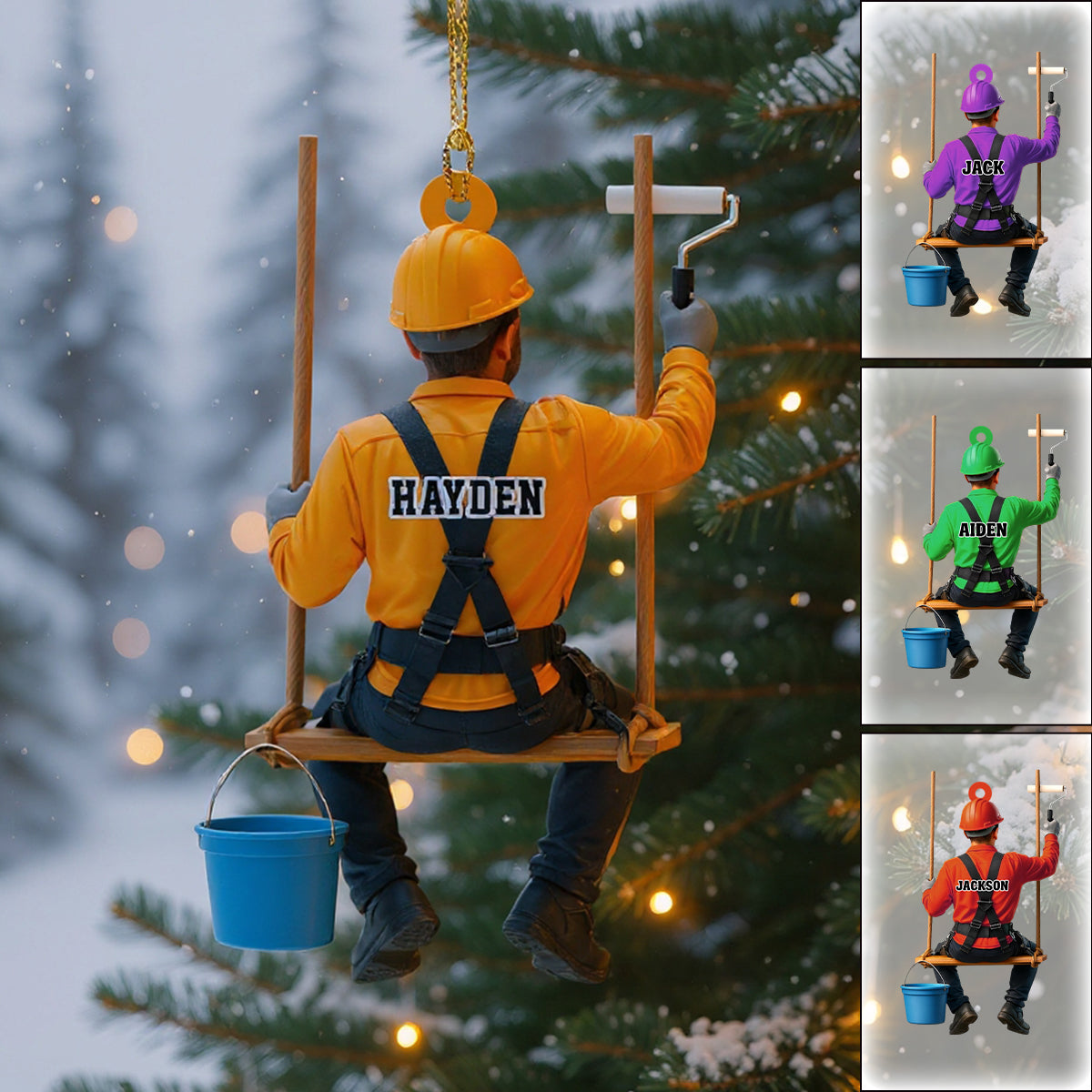 Personalized House Painter Ornament, Painter Dad Gift