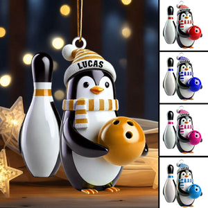 Personalized Custom Name Bowling Ornament, Bowling Lover Christmas Gift