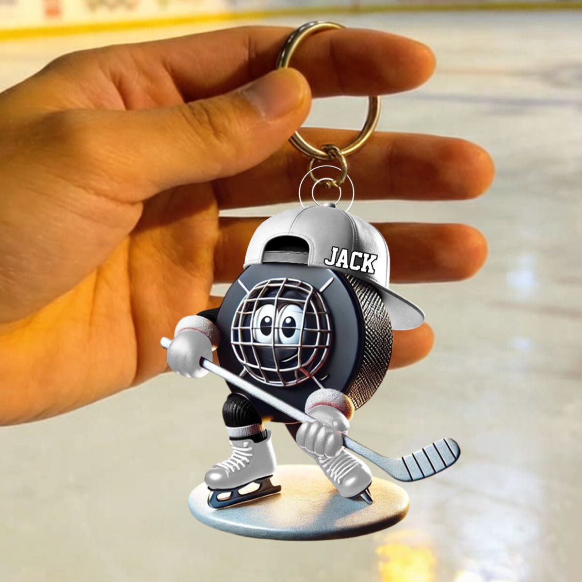 Personalized Ice Hockey Name Keychain For Hockey Fans, Ice Hockey Lover