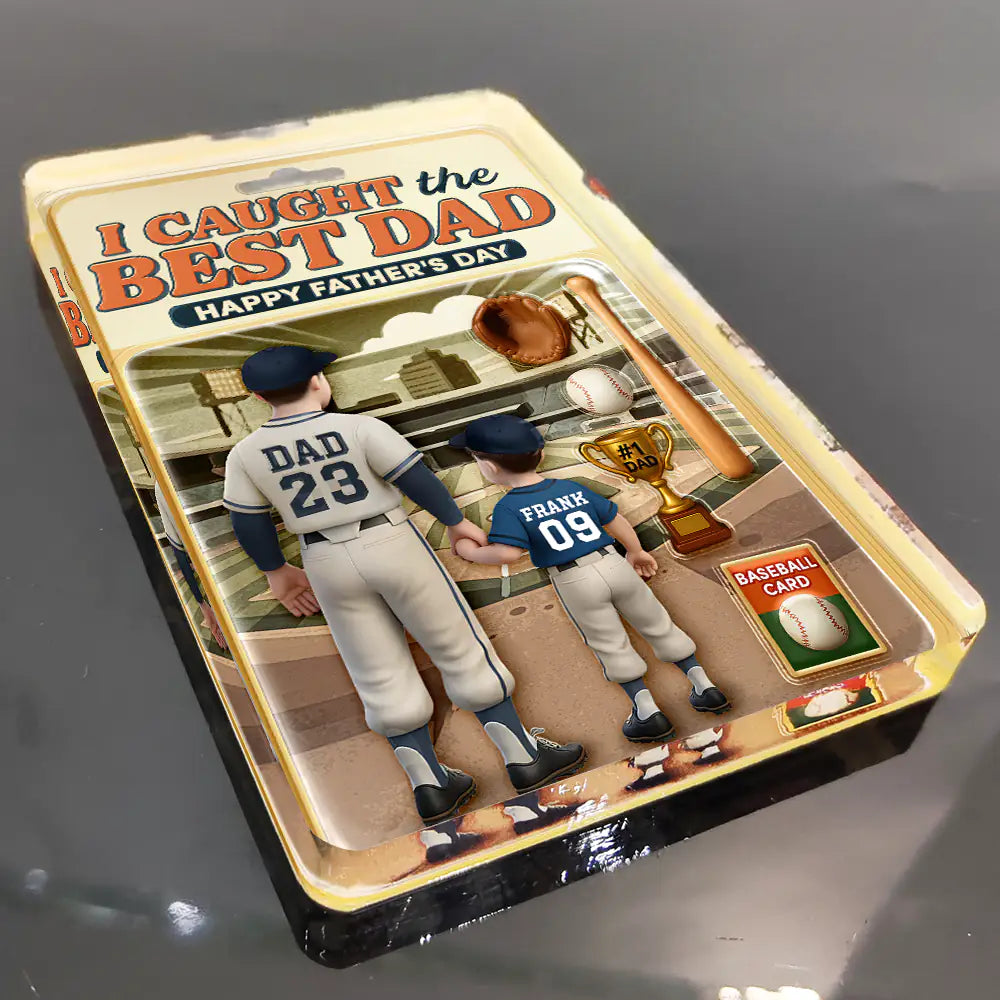 Baseball I Caught The Best Dad Doll Box - Personalized Shaped Acrylic Plaque
