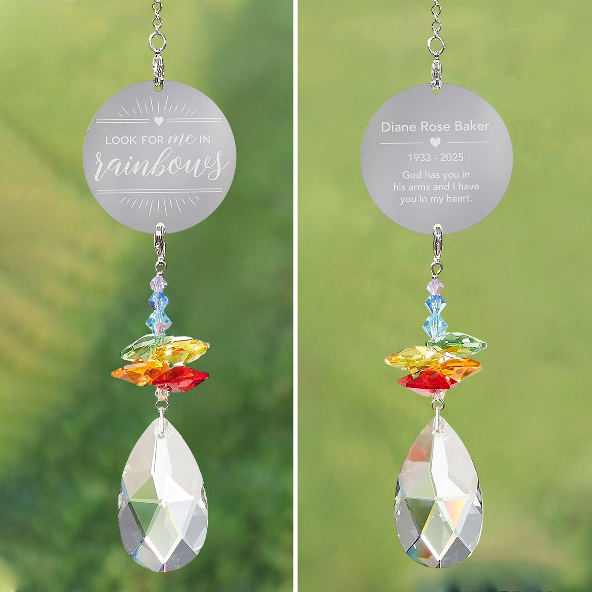 Look For Me In Rainbows Personalized Memorial Rainbow Suncatcher